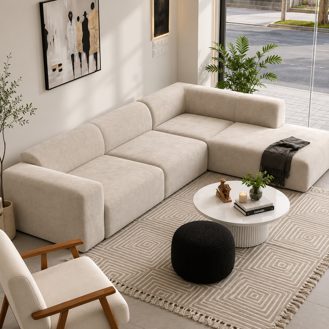 Obsidian Modular Couch shown in an interior setting