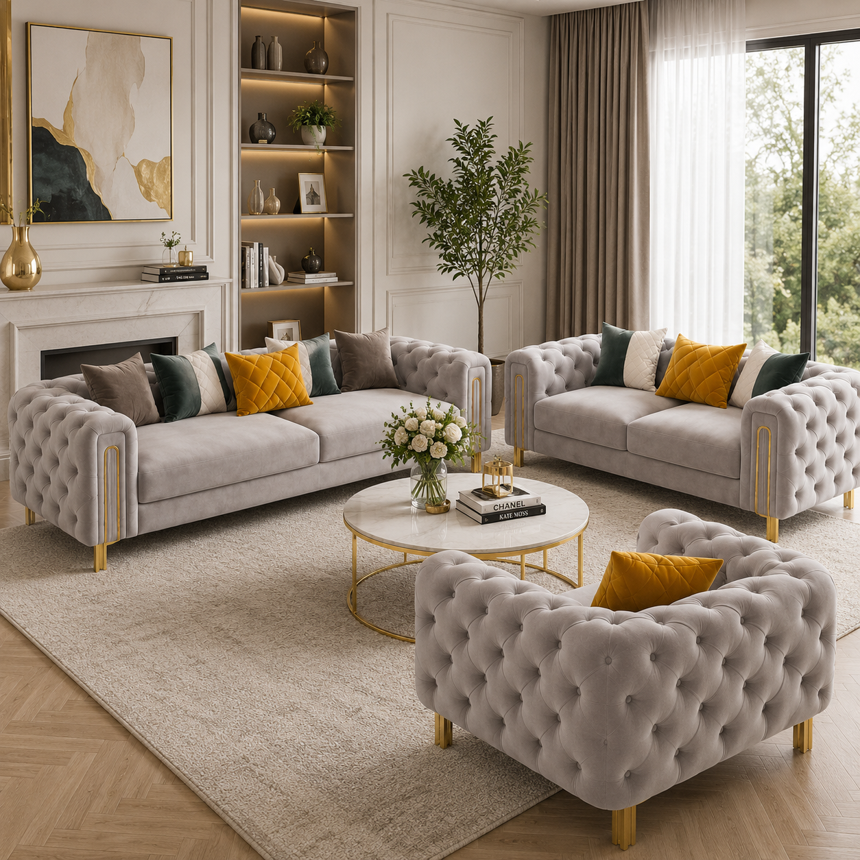 Kensington Luxe Couch Set shown in an interior setting