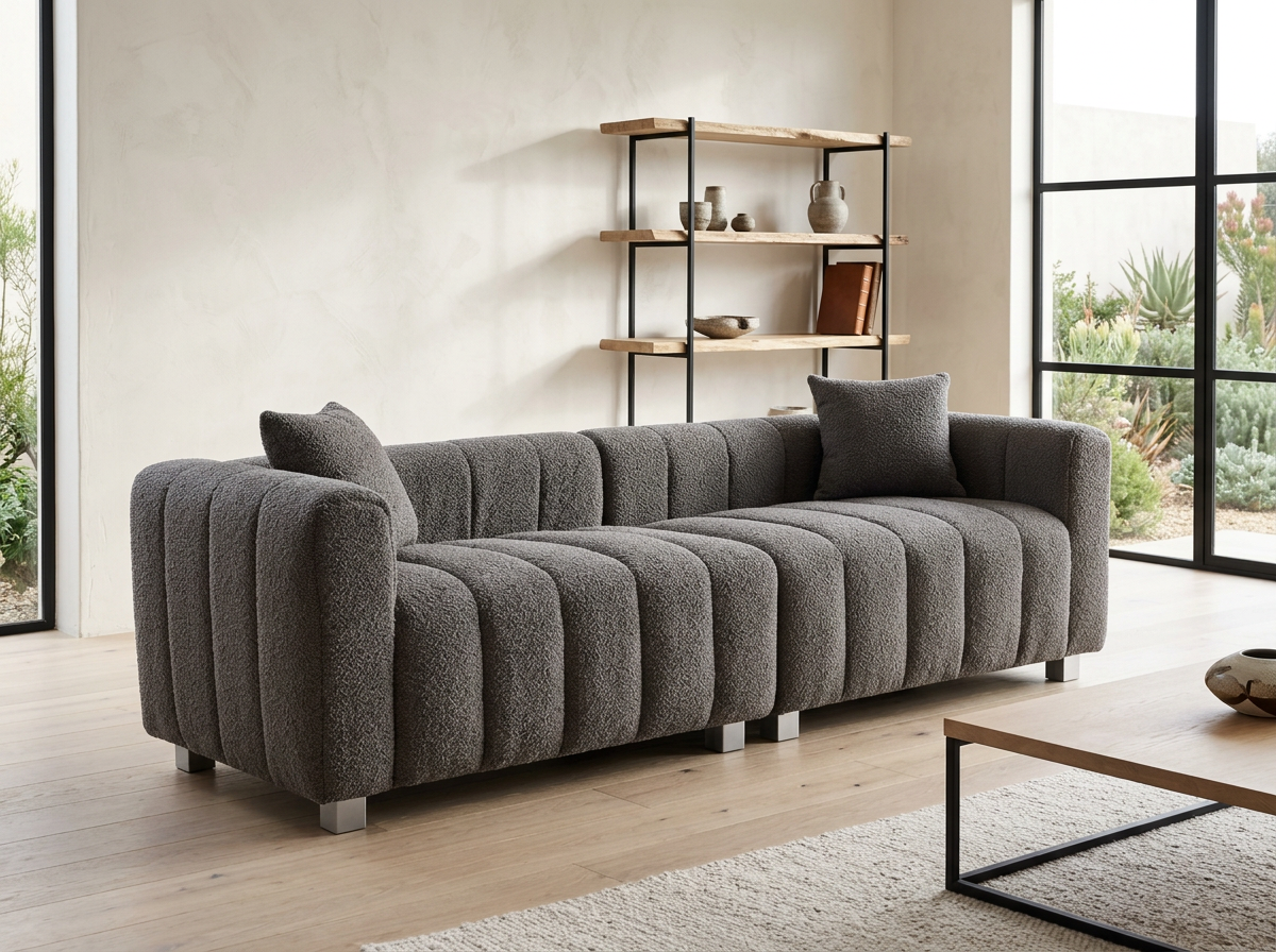 Decorotika Fluff Channel Sofa shown in an interior setting